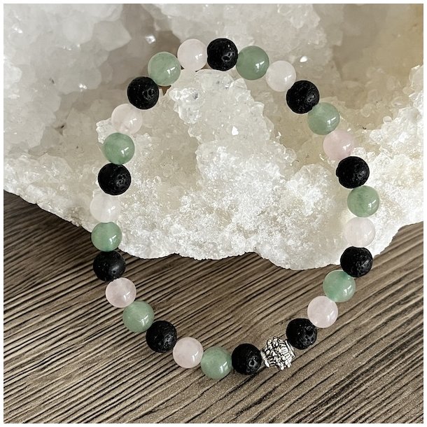 Krystal armbnd for velstand og lykke | 6 mm perler | Ml 16 - 18 cm