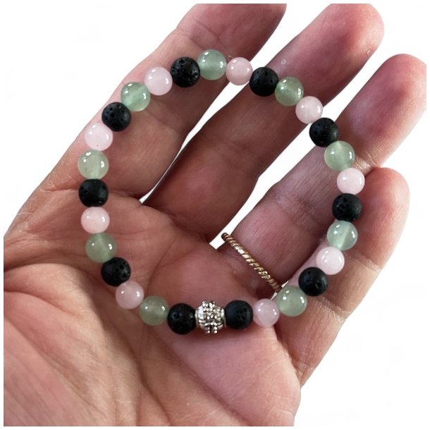 Krystal armbnd for velstand og lykke | 6 mm perler | Ml 16 - 18 cm