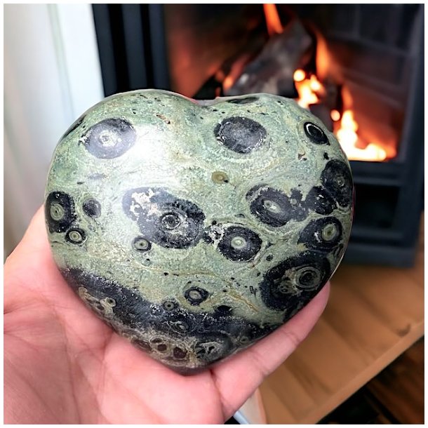 Hjerte i kambaba jaspis UNIKA  Ml: 8,5 x 8 x 4,1cm