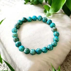 Armbnd i bl afrikansk turkis, 9 mm krystaller, 16,519 cm