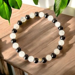 Krystal armb�nd til beskyttelse | 6 og 7 mm stenperler | M�l 16 - 17 cm