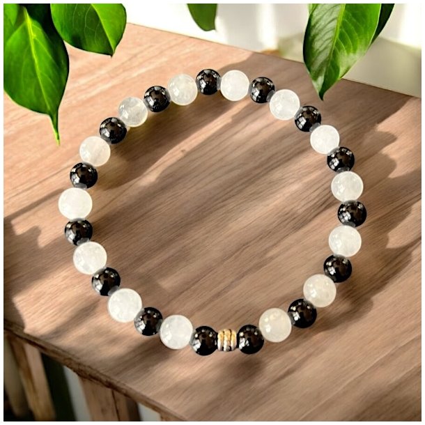 Krystal armb�nd til beskyttelse | 6 og 7 mm stenperler | M�l 16 - 17 cm
