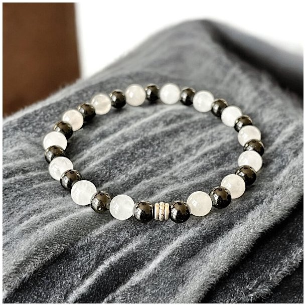 Krystal armb�nd til beskyttelse | 6 og 7 mm stenperler | M�l 16 - 17 cm