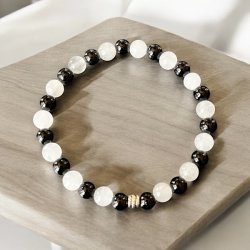 Krystal armb�nd til beskyttelse | 6 og 7 mm stenperler | M�l 16 - 17 cm