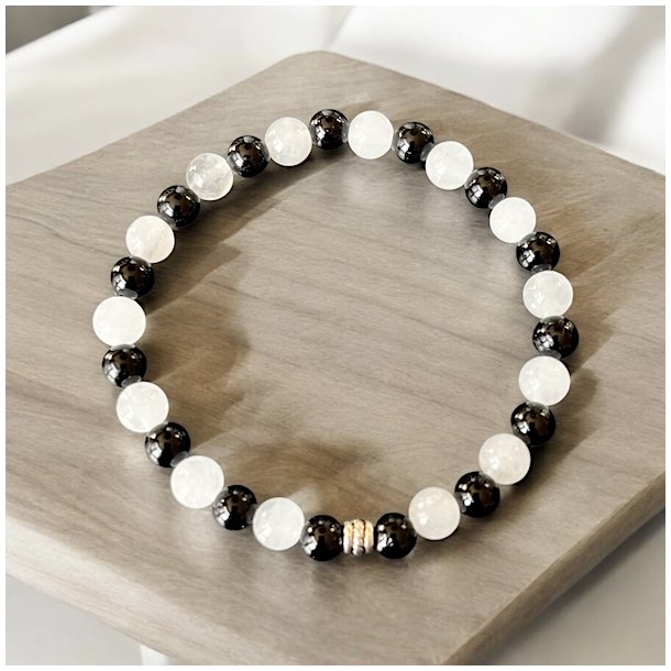 Krystal armb�nd til beskyttelse | 6 og 7 mm stenperler | M�l 16 - 17 cm