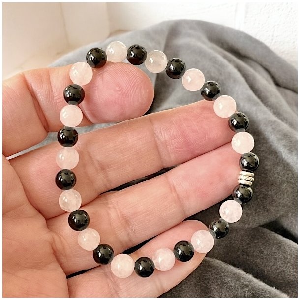 Krystal armb�nd til beskyttelse | 6 og 7 mm stenperler | M�l 16 - 17 cm