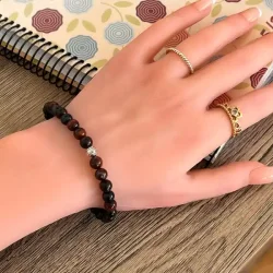 Skytsenglens Vej  Bl Tigerje &amp; Okseje krystalarmbnd, 17-19 cm