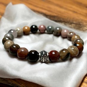 H�ndlavede Unisex Krystal armb�nd i forstenet tr�, M�l 16 - 22 cm