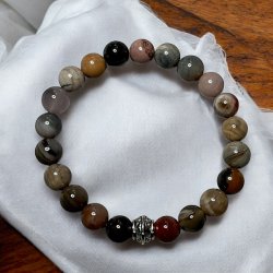 Hndlavede Unisex Krystal armbnd i forstenet tr, Ml 16 - 22 cm