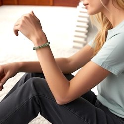 Grn Aventurin Krystalarmbnd  10 mm Perler, 16,5-18 cm