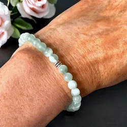 Lunar Love armbnd i grn mnesten, 6 mm  passer hndled 16,5-18 cm