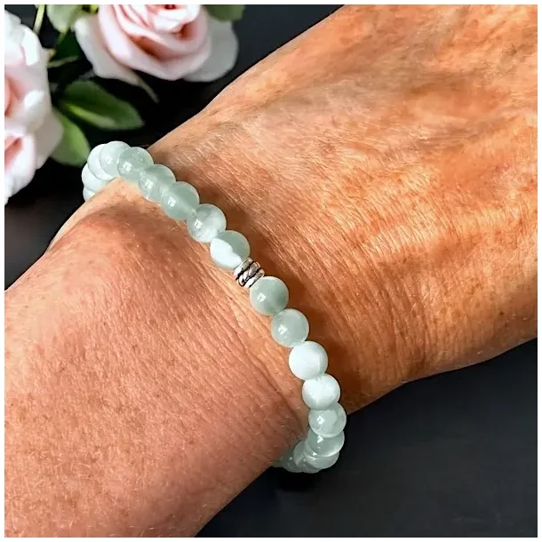 Lunar Love armbnd i grn mnesten, 6 mm  passer hndled 16,5-18 cm