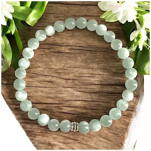 Lunar Love armbnd i grn mnesten, 6 mm  passer hndled 16,5-18 cm