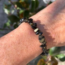 Krystal armbnd guld obsidian - stenchips