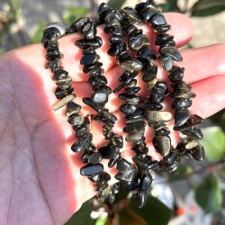 Krystal armb�nd guld obsidian - stenchips