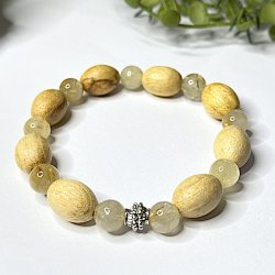 Krystal armbnd m. Guldrutil kvarts, palo santo og charm
