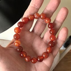 Krystal armbnd | karneol | 10 mm. stenperler | Ml 17 - 20 cm