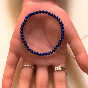 Lapis Lazuli armbnd 4 mm  gte krystalarmbnd til intuition, beskyttelse og ro