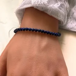 Lapis Lazuli armb�nd 4 mm � �gte krystalarmb�nd til intuition, beskyttelse og ro