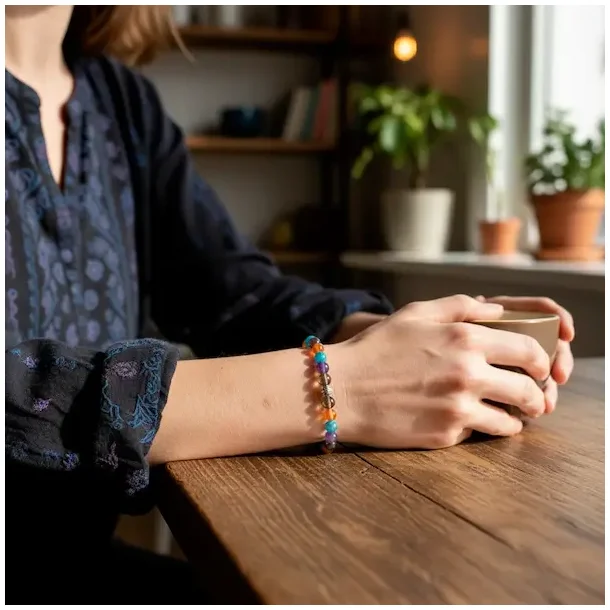 Helende krystalarmb�nd til smerter, balance og st�tte i hverdagen