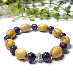 Krystal Armbnd m. Lepidolit, Palo santo og Charm