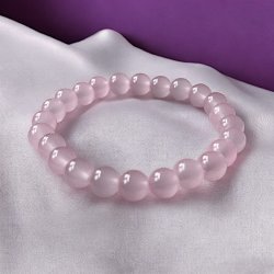 Krystal armb�nd | Rosenkvarts | Rosakvarts | 8 mm stenperler |  M�l 16,5 - 18 cm