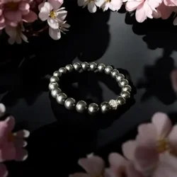 Shungit Armb�nd 10 mm H�ndlavet Unisex Elastisk 19-21 cm