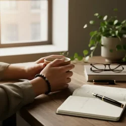 Krystal armbnd sort turmalin med 6 mm stenperler,  Ml 16 - 18 cm