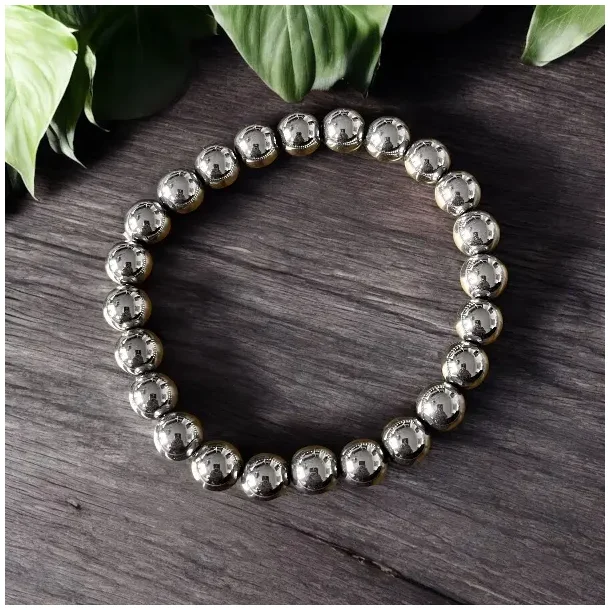 Terahertz armb�nd 17�19 cm � 8 mm perler � Energi &amp; beskyttelse