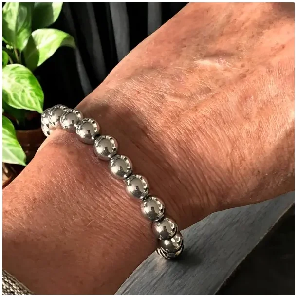 Terahertz armbnd 1719 cm  8 mm perler  Energi &amp; beskyttelse