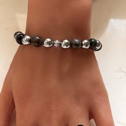 Mystisk Yooperlite &amp; Terahertz armbnd 8 mm  unisex beskyttelse og energi