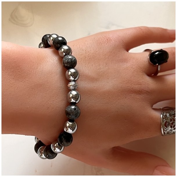 Mystisk Yooperlite &amp; Terahertz armb�nd 8 mm � unisex beskyttelse og energi