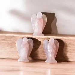 Rosenkvarts krystalengel  4 cm sttte til krlighed og indre balance.