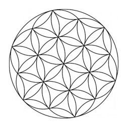 Krystal grid m�nster m livets blomst | M�l ca. 19 x 19 cm