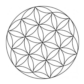 Krystal grid mnster m livets blomst | Ml ca. 19 x 19 cm