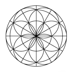 Krystal grid mnster m. Seeds of Life-symbol| Ml ca. 21,5 x 23 cm