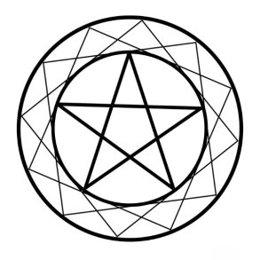Wiccan Krystalgrid til Energimanifestation  | Ml ca. 23 x 21,5 cm