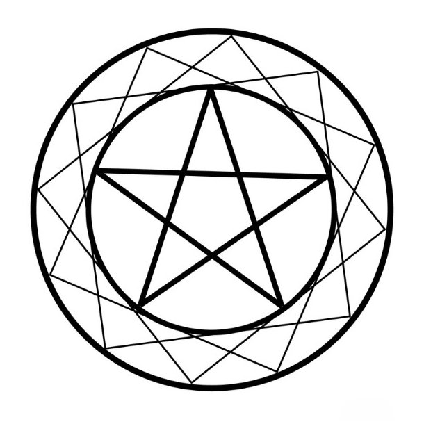 Wiccan Krystalgrid til Energimanifestation  | Ml ca. 23 x 21,5 cm