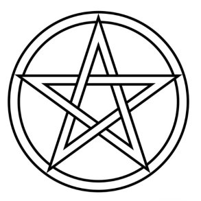 Spirituelt Krystalgrid med Wicca Symbol | Ml ca. 23 x 21,5 cm