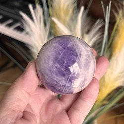 Bndametyst kugler 4,65,6 cm  smukke poleret kugler med unikke mnstre