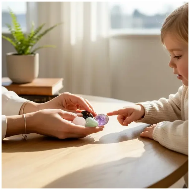 Krystals�t til b�rn med ro, tryghed og balance � 5 blide sten til hverdagen