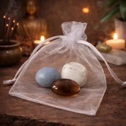 Krystals�t til Indre Stabilitet med Angelit, R�gkvarts og Skolesit