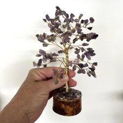 Krystaltr | Ametyst p base af neemtr | Ml ca. 18 - 19 cm udslet