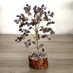 Krystaltr | Ametyst p base af neemtr | Ml ca. 18 - 19 cm udslet