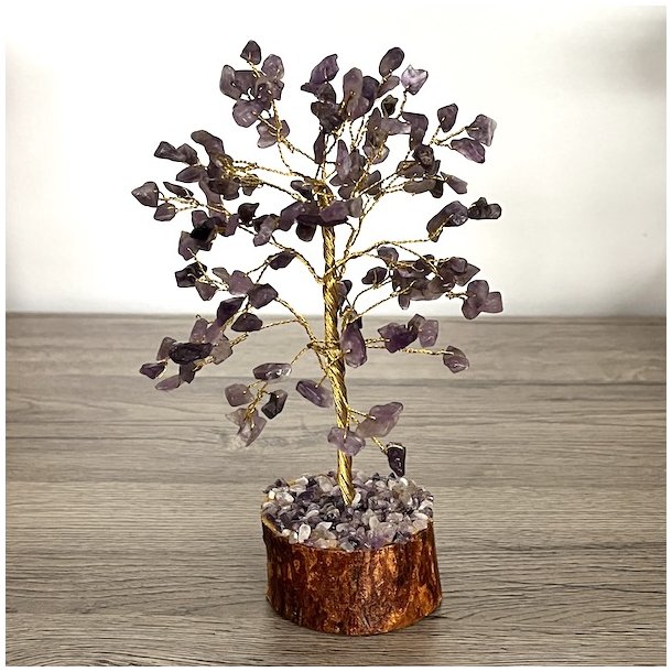 Krystaltr | Ametyst p base af neemtr | Ml ca. 18 - 19 cm udslet