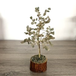 Krystaltr | Grn aventurin p base af neemtr | Ml udslet ca. 18 - 19 cm