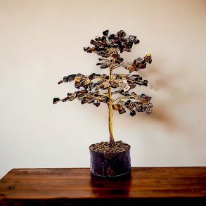 Krystaltr� i Tiger�je p� base af neemtr� | M�l ca. 15 - 18 cm udsl�et