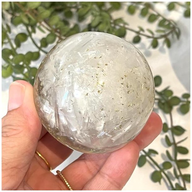 Orgonit kugle m. selenit og flower of life | Ml 6 cm 