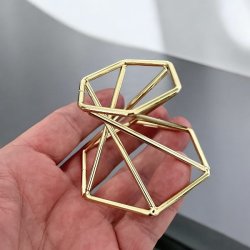 Kuglestandere i guldfarvet metal, Ml 5,5 x 4,2 cm