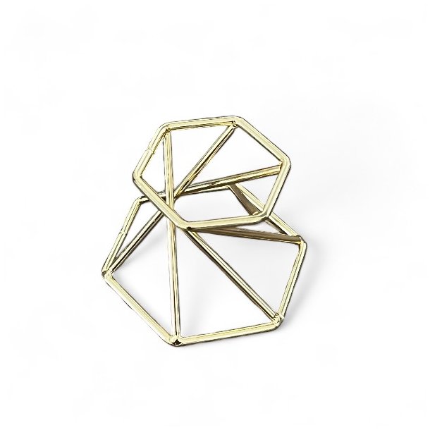 Kuglestandere i guldfarvet metal, Ml 5,5 x 4,2 cm